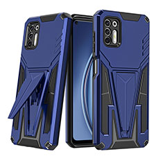 Custodia Silicone e Plastica Opaca Cover con Supporto A01 per Motorola Moto G Stylus (2021) Blu
