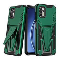 Custodia Silicone e Plastica Opaca Cover con Supporto A01 per Motorola Moto G Stylus (2021) Verde