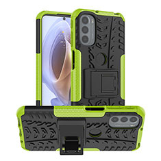 Custodia Silicone e Plastica Opaca Cover con Supporto A01 per Motorola Moto G31 Verde