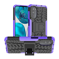 Custodia Silicone e Plastica Opaca Cover con Supporto A01 per Motorola Moto G82 5G Viola