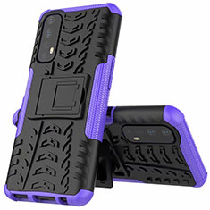 Custodia Silicone e Plastica Opaca Cover con Supporto A01 per Realme Narzo 20 Pro Viola