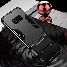 Custodia Silicone e Plastica Opaca Cover con Supporto A01 per Samsung Galaxy S8 Plus Nero