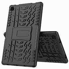 Custodia Silicone e Plastica Opaca Cover con Supporto A01 per Samsung Galaxy Tab A7 4G 10.4 SM-T505 Nero