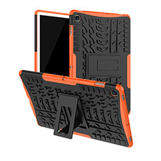 Custodia Silicone e Plastica Opaca Cover con Supporto A01 per Samsung Galaxy Tab S5e 4G 10.5 SM-T725 Arancione