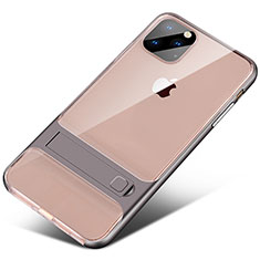 Custodia Silicone e Plastica Opaca Cover con Supporto A02 per Apple iPhone 11 Pro Grigio