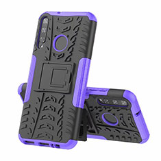 Custodia Silicone e Plastica Opaca Cover con Supporto A02 per Huawei Y7p Viola