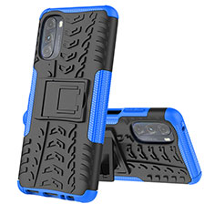 Custodia Silicone e Plastica Opaca Cover con Supporto A02 per Motorola Moto G 5G (2022) Blu