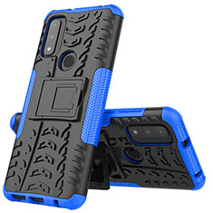Custodia Silicone e Plastica Opaca Cover con Supporto A02 per Motorola Moto G Pure Blu