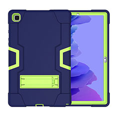 Custodia Silicone e Plastica Opaca Cover con Supporto A02 per Samsung Galaxy Tab A7 4G 10.4 SM-T505 Blu Notte