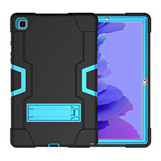 Custodia Silicone e Plastica Opaca Cover con Supporto A02 per Samsung Galaxy Tab A7 Wi-Fi 10.4 SM-T500 Blu e Nero