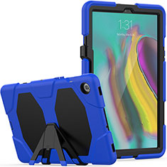 Custodia Silicone e Plastica Opaca Cover con Supporto A02 per Samsung Galaxy Tab S5e 4G 10.5 SM-T725 Blu