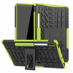 Custodia Silicone e Plastica Opaca Cover con Supporto A02 per Samsung Galaxy Tab S6 10.5 SM-T860 Verde