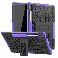 Custodia Silicone e Plastica Opaca Cover con Supporto A02 per Samsung Galaxy Tab S6 10.5 SM-T860 Viola