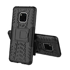 Custodia Silicone e Plastica Opaca Cover con Supporto A03 per Huawei Mate 20 Pro Nero