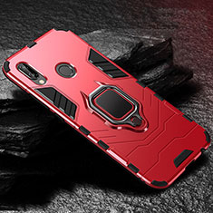 Custodia Silicone e Plastica Opaca Cover con Supporto A03 per Huawei P20 Lite Rosso