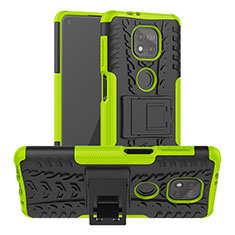 Custodia Silicone e Plastica Opaca Cover con Supporto A03 per Motorola Moto G Power (2021) Verde