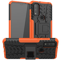 Custodia Silicone e Plastica Opaca Cover con Supporto A03 per Motorola Moto G Pure Arancione