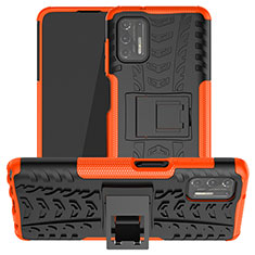 Custodia Silicone e Plastica Opaca Cover con Supporto A03 per Motorola Moto G Stylus (2021) Arancione