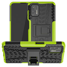 Custodia Silicone e Plastica Opaca Cover con Supporto A03 per Motorola Moto G Stylus (2021) Verde