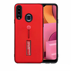 Custodia Silicone e Plastica Opaca Cover con Supporto A03 per Samsung Galaxy A20s Rosso