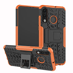 Custodia Silicone e Plastica Opaca Cover con Supporto A04 per Huawei Nova 4e Arancione