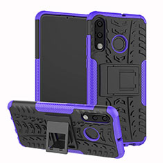 Custodia Silicone e Plastica Opaca Cover con Supporto A04 per Huawei Nova 4e Viola