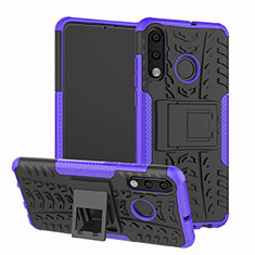 Custodia Silicone e Plastica Opaca Cover con Supporto A04 per Huawei P30 Lite Viola