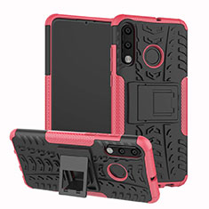 Custodia Silicone e Plastica Opaca Cover con Supporto A04 per Huawei P30 Lite XL Rosa