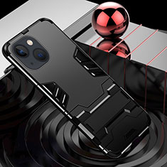 Custodia Silicone e Plastica Opaca Cover con Supporto A06 per Apple iPhone 13 Mini Nero