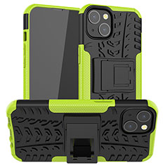 Custodia Silicone e Plastica Opaca Cover con Supporto A07 per Apple iPhone 13 Mini Verde