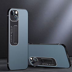 Custodia Silicone e Plastica Opaca Cover con Supporto A08 per Apple iPhone 13 Mini Blu