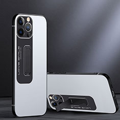 Custodia Silicone e Plastica Opaca Cover con Supporto A08 per Apple iPhone 13 Pro Bianco