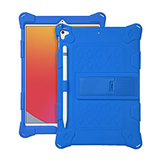 Custodia Silicone e Plastica Opaca Cover con Supporto H01 per Apple iPad 10.2 (2019) Blu