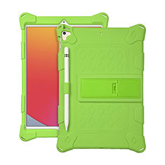 Custodia Silicone e Plastica Opaca Cover con Supporto H01 per Apple iPad 10.2 (2020) Verde