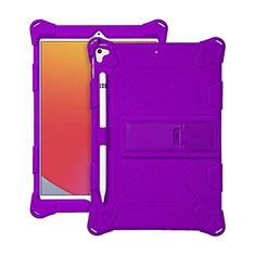 Custodia Silicone e Plastica Opaca Cover con Supporto H01 per Apple iPad 10.2 (2020) Viola