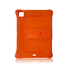 Custodia Silicone e Plastica Opaca Cover con Supporto H01 per Apple iPad Pro 11 (2020) Arancione