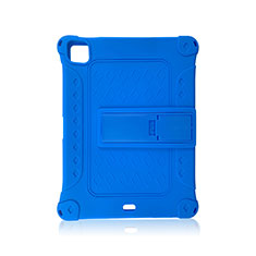 Custodia Silicone e Plastica Opaca Cover con Supporto H01 per Apple iPad Pro 11 (2020) Blu