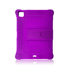 Custodia Silicone e Plastica Opaca Cover con Supporto H01 per Apple iPad Pro 11 (2020) Viola