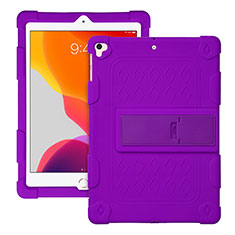 Custodia Silicone e Plastica Opaca Cover con Supporto H01 per Apple iPad Pro 9.7 Viola