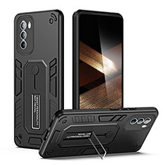 Custodia Silicone e Plastica Opaca Cover con Supporto H01P per Motorola Moto G31 Nero