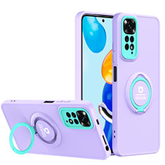 Custodia Silicone e Plastica Opaca Cover con Supporto H02P per Xiaomi Redmi Note 11 Pro 4G Viola