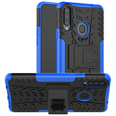 Custodia Silicone e Plastica Opaca Cover con Supporto J01X per Samsung Galaxy A20s Blu