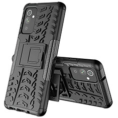 Custodia Silicone e Plastica Opaca Cover con Supporto J01X per Samsung Galaxy Quantum2 5G Nero