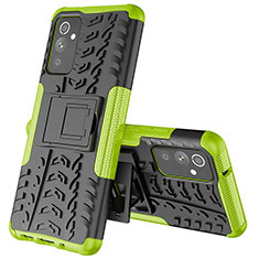 Custodia Silicone e Plastica Opaca Cover con Supporto J01X per Samsung Galaxy Quantum4 5G Verde