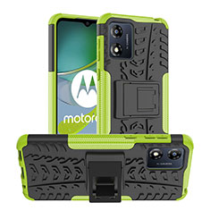 Custodia Silicone e Plastica Opaca Cover con Supporto JX1 per Motorola Moto E13 Verde