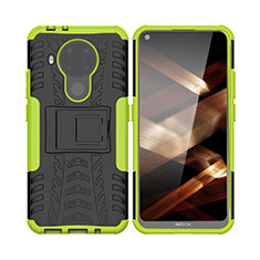 Custodia Silicone e Plastica Opaca Cover con Supporto JX1 per Nokia 5.4 Verde