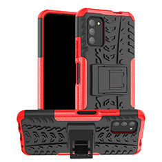 Custodia Silicone e Plastica Opaca Cover con Supporto JX1 per Nokia G100 Rosso