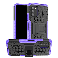 Custodia Silicone e Plastica Opaca Cover con Supporto JX1 per Nokia G100 Viola