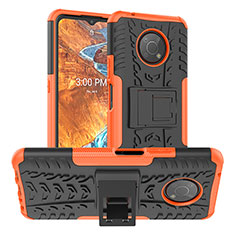 Custodia Silicone e Plastica Opaca Cover con Supporto JX1 per Nokia G300 5G Arancione