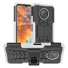 Custodia Silicone e Plastica Opaca Cover con Supporto JX1 per Nokia G300 5G Argento